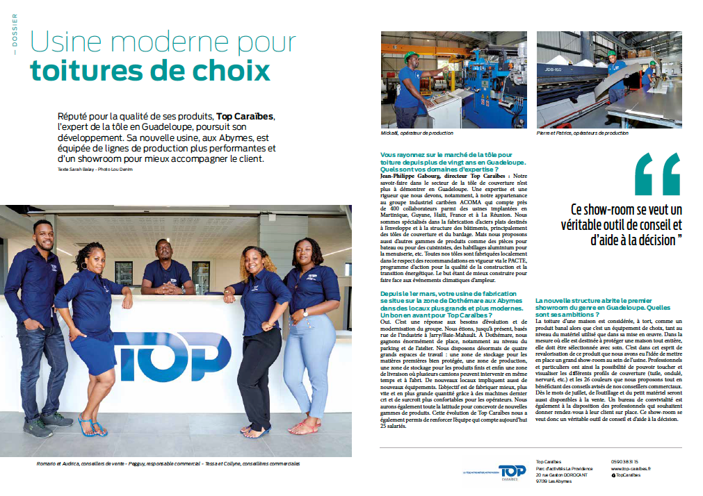 Une usine moderne pour toitures de choix